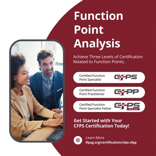 IFPUG’s Certified Function Point Specialist (CFPS) designation is more than a title—it's a global standard for software measurement professionals. With FPA and CFPS requirements increasingly written into company contracts worldwide, achieving this certification makes you indispensable. Master Function Point Analysis fundamentals and prove your expertise. Ready to gain the most valuable, respected mark in metrics development? 👉 Start your CFPS journey today and stand out! https://f.mtr.cool/tgvp