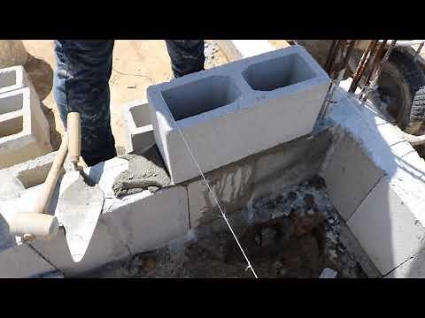 HOW TO LAY THE FIRST BLOCK IN LEVEL AND PLUMB, STRUCTURAL BLOCK WORK | Part 51