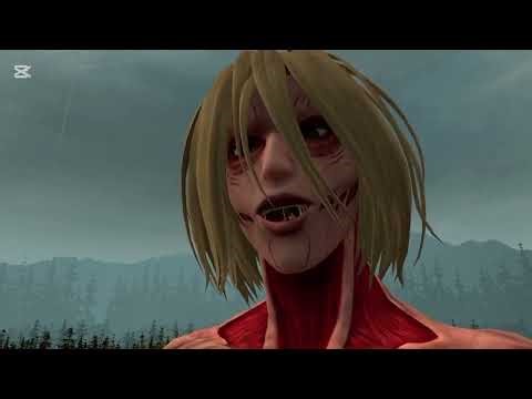 Female Titan (Annie) eats Eren and Mikasa Ackerman. 😋 Attack on Titan Aot
