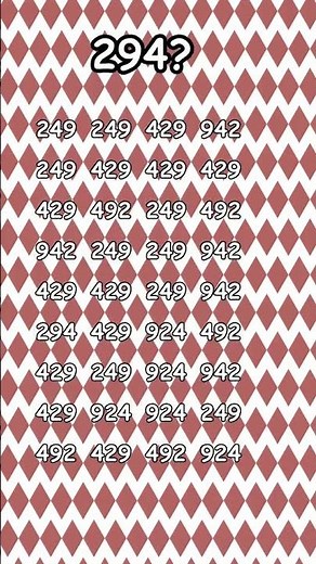 "Solving the Number Puzzle: Find 294 Amongst the Numbers Challenge"