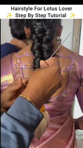 By- yamuna_makeover_hassan | Bridal hairstyle| lotus parandi braid tutorial step by step #shorts