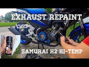 Sniper 150 | Exhaust stock pipe repaint | Samurai Hi-Temp H2 black paint