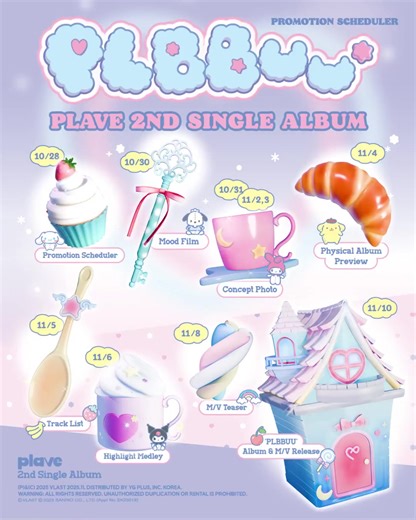 PLAVE 2nd Single Album 'PLBBUU' Promotion Scheduler 2025.11.10 MON 6PM (KST) #PLAVE #플레이브 #PLAVE_2nd_Single_Album #PLBBUU #SANRIO | Asia Moretti