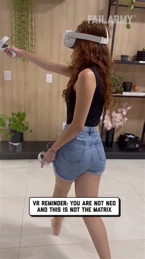 VRU kidding me?! 😆 #virtualreality #gaming #fail #shorts | FailArmy
