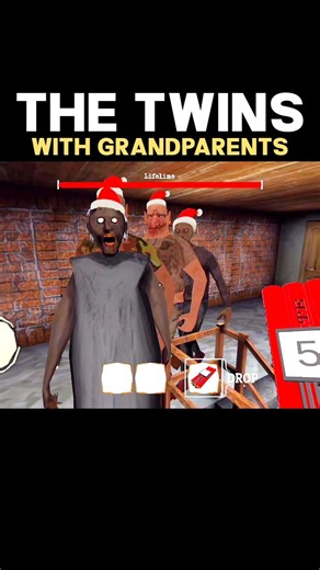 The Twins Remake :)👉💥 with Grandparents😱 #shorts #granny