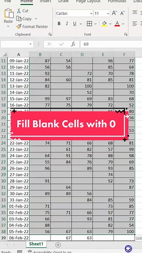 How to Fill Blank Cells in Excel with Zero
