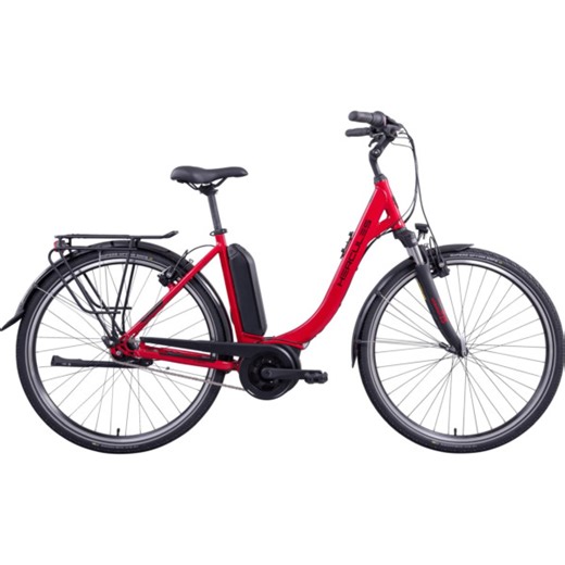 Vélo électrique de ville Hercules Lyon F7 rouge brillant 52 cm 545 Wh