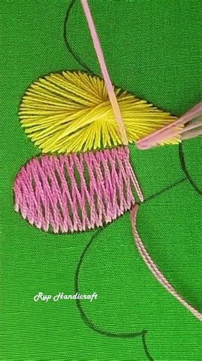 Flower Embroidery 🌸🌸 Cross Stitch Flower Hand Embroidery Tutorial Cross Stitch short reels 1