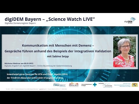 Webinar: Kommunikation mit Menschen mit Demenz - Gespräche führen anhand der Integrativen Validation