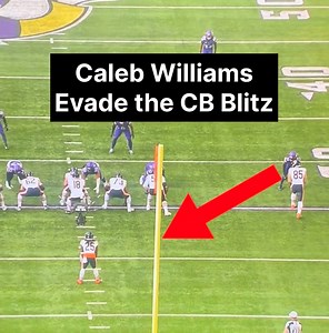 Caleb Williams — second reaction ability vs. pressure. #nfl #bears #vikings #football #coaching | Matt Bowen