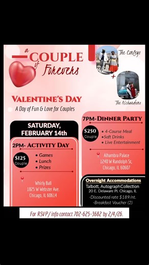 Tameka Conley on Instagram: "We're baaacccckkkkkk.... and we are reviving our annual "Couples Dinner Party"!!! The last time we gathered was in 2020. We're back and it's better than ever. We've expanded how we're catering to that special day curated to celebrating love. And, we've invited some friends along to co-host #ValentinesDay (2/14/26). You've got options: 🚗- Join us for our "DAYTIME Hangout" filled with adventure at Whirlyball. There will be competitive games and tasty bites. Are you br