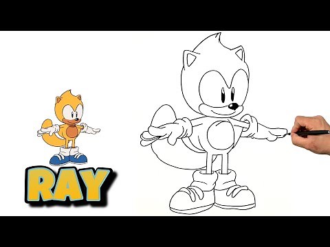 How To Draw RAY THE FLYING SQUIRREL | Sonic The Hedgehog