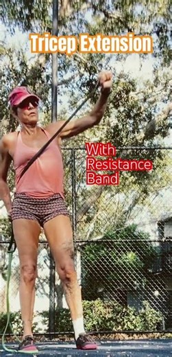 Tricep Extension with Resistance Band #powerforwardjourney #tricepsworkout