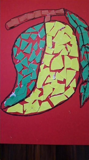Torn Paper Mango Collage | Tear and Paste Paper Art #diy