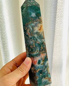 54K views · 5.9K reactions | Moss agate tower with geode #crystal #mossagate | SD Crystal | Facebook