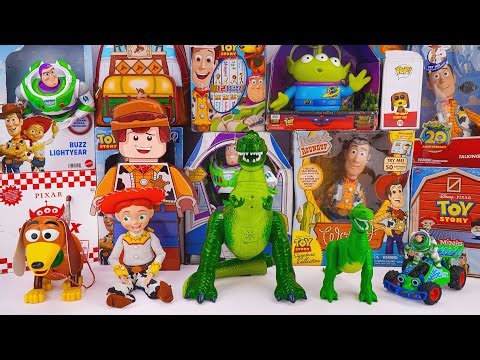 Box filled with Toy Story Collection | Toy Story T Rex & RC Car & Jessie & Sliky Dog