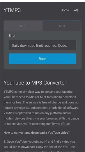 I'm bad news: YTMP3 Error and Inshot Storage!