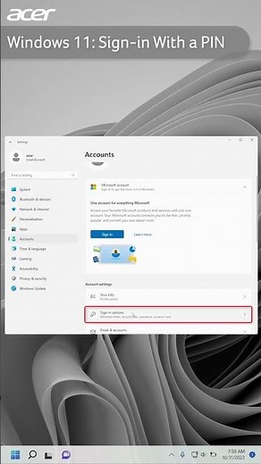 #Windows11: Sign-in With a PIN