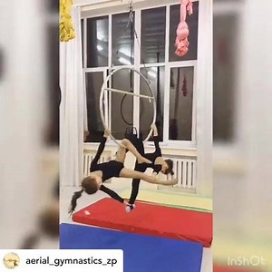 Check out these little cuties dance in their hoop duet posted by @aerial_gymnastics_zp! 💞⠀⠀⠀⠀⠀⠀⠀⠀⠀ #aerialhooptricks | Aerial Hoop Tricks