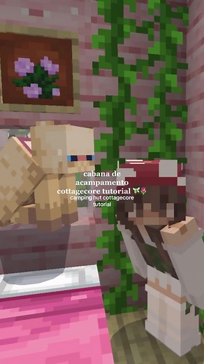 Tutorial de Cabana de Acampamento Cottagecore no Minecraft
