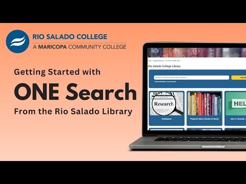 Finding articles using ONE Search from the Rio Salado College Library