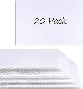 PLULON 20 Pcs Blank Yard Sign Bulk 17 x 12 Inches Corrugated Plastic Board Sheet Poster Board Sign Lawn Signs for Rent Garage Sale Open House Signs Birthday Outdoor Decorations