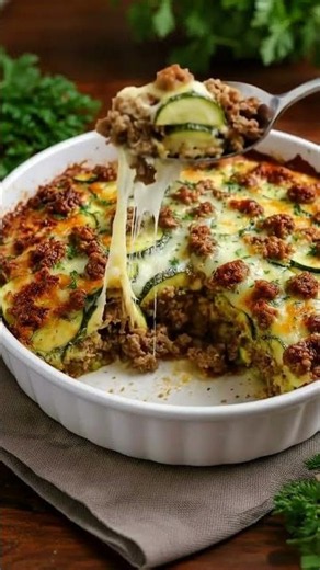 Low Carb Ground Beef Zucchini Bake