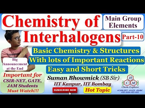 Chemistry of Interhalogens: Structure, Properties & Reactivity|| Polyhalides|| CSIR-NET GATE IIT-JAM