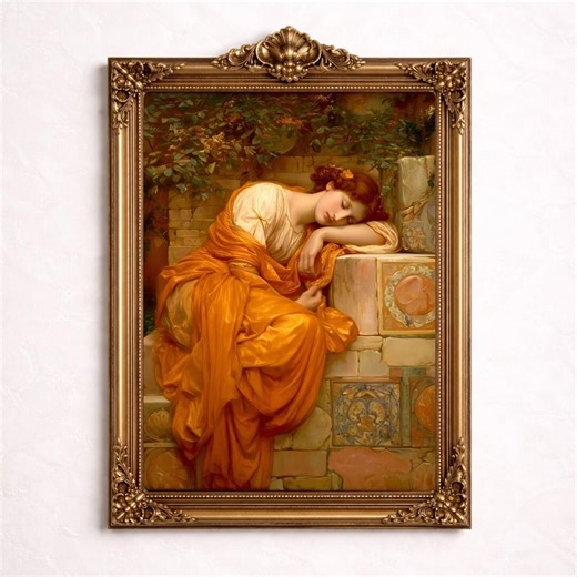 Romantic Sleeping Woman Art Printable Vintage Classical Painting Wall Decor Digital Download - Etsy