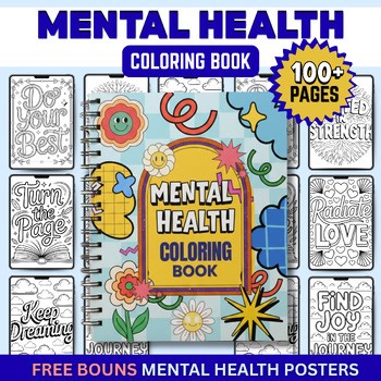 Mental Health Coloring Book, 100  Affirmation Coloring Pages for Anxiety Relief