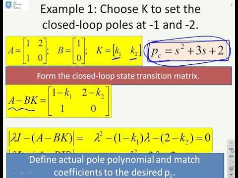 State space feedback 2 - pole placement with canonical forms