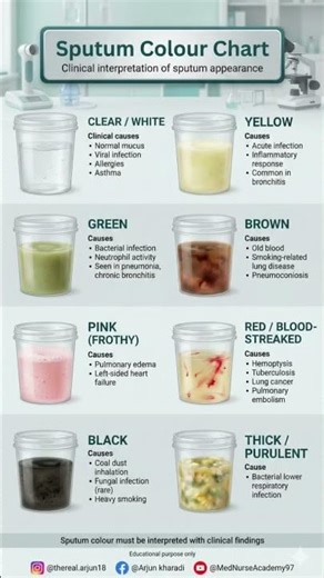 Sputum color chart #bloodtest #laboratory #medlab #doctor