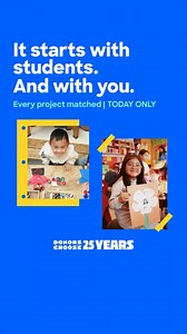 6.4K views · 52 reactions | Making a difference is easy when you start with students. Today only, every classroom project on DonorsChoose is being matched. Give students a high-five-worthy start to the year: https://bit.ly/47AqOQH #BackToSchool #DonorsChoose | DonorsChoose | Facebook