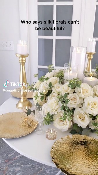 Elegant Silk Florals Wedding Centerpiece | Handmade Design