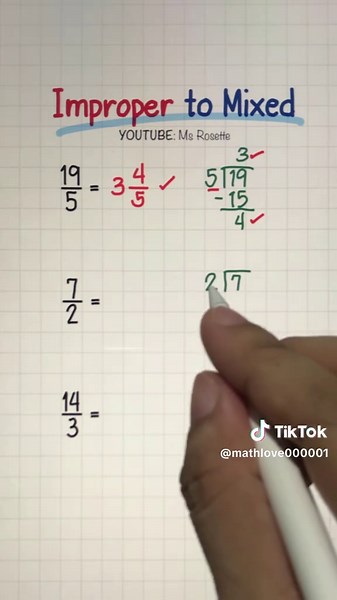 Converting Improper Fractions to Mixed Numbers