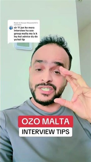 OZO MALTA 🇲🇹 INTERVIEW TIPS