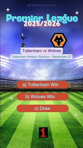 Tottenham vs Wolves Premier League 2025/2026 Prediction | Who Will Win?#match #prediction #tottenham
