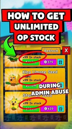 DO THIS In Admin Abuse! ⚡️ Infinite Plant Stock Trick! #roblox #plantsvsbrainrots
