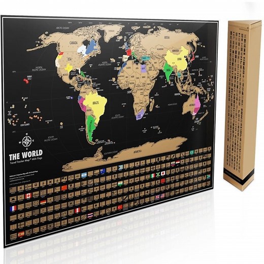 Scratch off World Map, Travel Tracker Map, World Map Poster, Traveler Gift Idea, Gift for Him, Gift for Her, Home Office Wall Decor, 24"x17" - Etsy