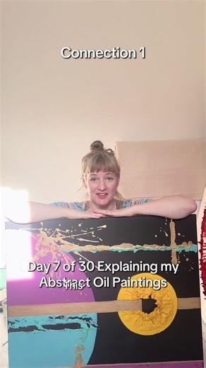 Connection 1 was painted during the pandemic during 2020. It is the brother of Connection 2 which I will show you tomorrow. It’s basically trying to evoke a really fun feel. I had Mark Ronson playing and was missing that party vibe that wanting to connect - missing that fun connection. It is good, it is shiny, it is yellow. This one is the party painting. I will be opening my studio for visits on 28th March 2026. #emergingartist #abstractpainting #londonartist #explainingart #artistsontiktok