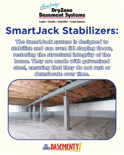 Do you think that SmartJacks could benefit your home’s structural integrity? Give us a call at 508-822-1811 to book a free estimate appointment! #DryZoneBasementSystems #AllThingsBasementy #CrawlSpaceRepait #FoundationSupport | DryZone Basement Systems