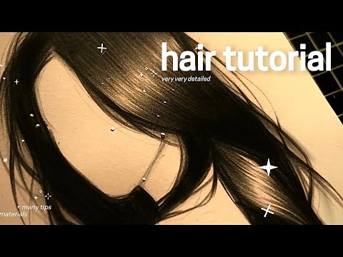 how to draw hair tutorial ☆ step by step + materials explanation