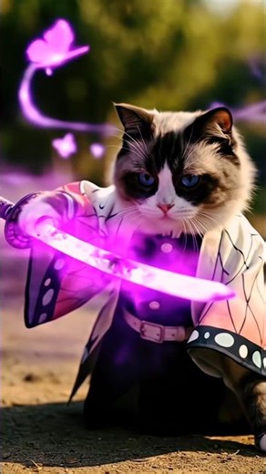 Cosplay Cat Becomes Demon Slayer Shinobu! 🦋 Epic Cosplay Transformation🐱#cat #shorts #鬼滅の刃 #funny