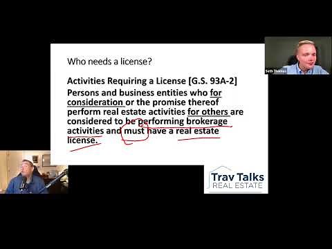 Who is required to have a real estate license in North Carolina? Unit 1.1 or Appendix A--2025