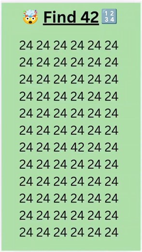 only 1 % can find 42 in 2 seconds!#eyetest #iqtest #brainteaser #challenge
