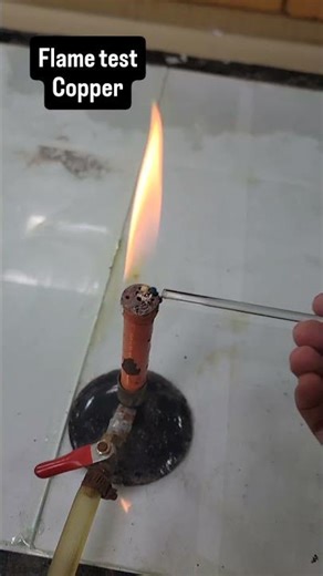 #copper #flame #test #chemistry #experiment bluishgreen color in flame