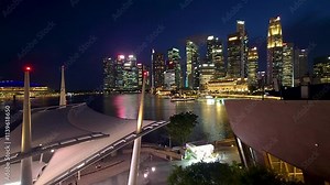 Beautiful night scene of Singapore's downtown. Beautiful night scene of Singapore's downtown.