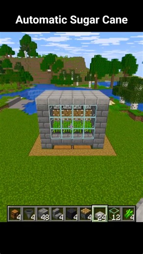 Automatic Sugar Cane Farm 🌱⚙️ | Minecraft #mctutorial #shortsminecraft #minecraftbuilding