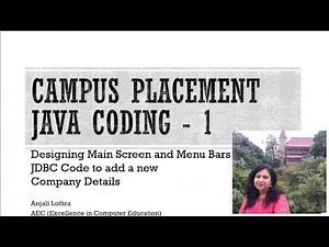 Campus Placement Management Project - Coding Part 1, Java Swings and JDBC with Mysql