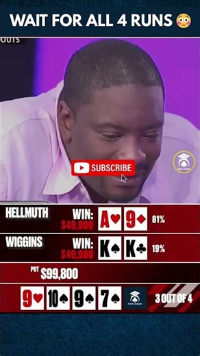 IN ONE #pokerhand 🤯 RUN IT 4 TIMES… #cardgame #texasholdem